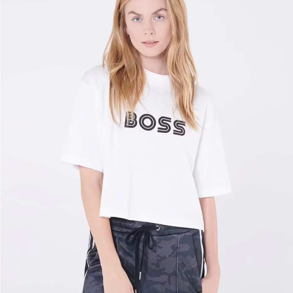 Veronica Beard X Bandier BOSS Maria Crop Tee Size Small